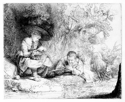 The Flute Player by Rembrandt van Rijn